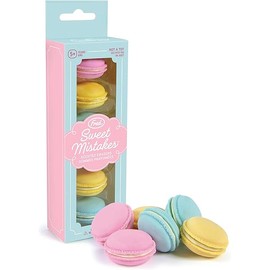 Genuine Fred Sweet Mistakes Macaron Erasers, Set of 6, Scented, Fun for School, Home, or Office