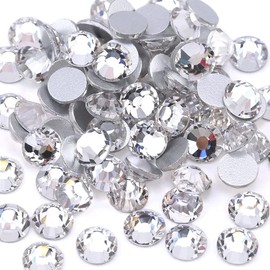 1600pcs SS20 4.7mm Crystal Clear Nail Flatback Rhinestones Bulk Nail Art Round K9 Glass Crystal White Gems Beads Stones Diamonds Glitter Nail Charms Jewels for Nails Eyes Face Makeup Clothes Crafts