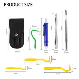 8 Pcs Tick Tweezers Tool with Leather Case, Portable Tick Remover, Lice Remover, Stainless Steel Pet Tick Removal Tool Set, Reusable, Suitable for Dogs, Cats