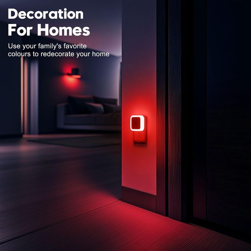 Sujeet Red Night Light, Night Lights Plug into Wall 4-Pack,