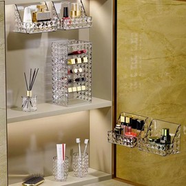 Soporte para lápiz labial, caja de almacenamiento, organizador de maquillaje de compartimento, soporte de lápiz labial transparente para collar, aretes, anillos, pulsera, solución de almacenamiento de esmaltes de uñas