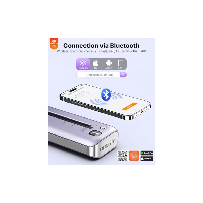 Rongta Wireless Portable Thermal Printer for Travel and Home