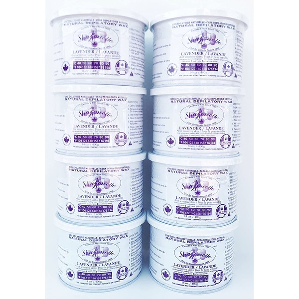 Sharonelle Natural Lavendar Soft Wax for Sensitive Skin in 14 oz. - 8 cans