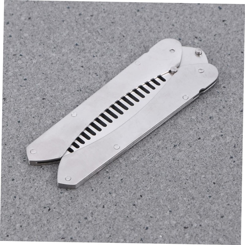 WOONEKY Stainless Steel Beard Comb Mustache Brush Men's Styling Tool
