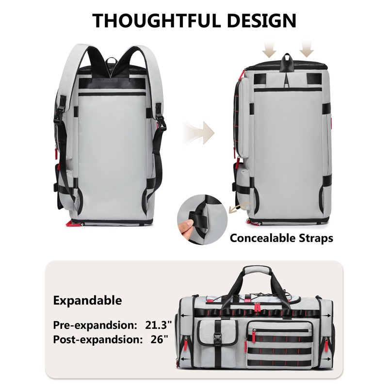 MCBD Gym Bags for Men & Women, 45L Travel Duffle