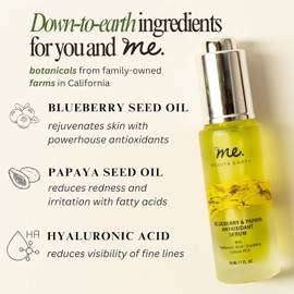 Mudita Earth Hyaluronic Acid Serum with Vitamin B5 & Papaya Enzyme, Anti-Aging Glow Serum for Face, Skin Elasticity and Hydration made with Organic Blueberry and Papaya