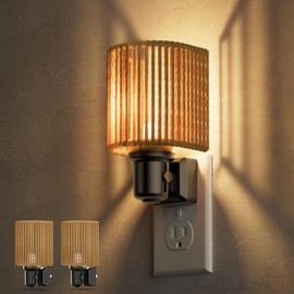 L LOHAS LED Night Lights Plug into Wall, Boho Night Light, Decorative Bohemian Night Light, Dimmable 0-100LM, 3000K, Light Sensor, Vintage Night Light Farmhouse for Bedroom Bathroom, 2 Pack