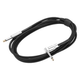 QUARKZMAN 1 Piece Guitar Instrument Cable 10 Feet 1/4 Inch to 1/4 Inch 6.35 mm Straight to Angle Plug Stereo Audio Cable Balanced Lead for Guitar Bass Braided Black