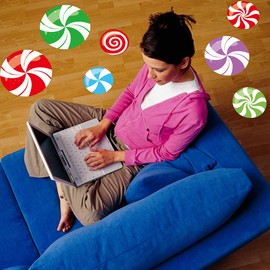 36 Peppermint Floor Decals Colorful Peppermint Stickers for Valentine Candy Party Decoration Supply