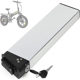 F-wheel 48V Ebike Battery 10Ah Folding Electric Bike Lithium Battery Pack with 20A BMS, Security Lock, for 0-350W Motor Electric Bicycles Compatible with SAMEBIKE, KAISDA