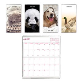 Brownline® Essential Monthly Pocket Planner, 18 Months, July 2025 to December 2026, Stitched Binding, 6.5" x 3.5", Assorted Designs (CA412.ASX-26)