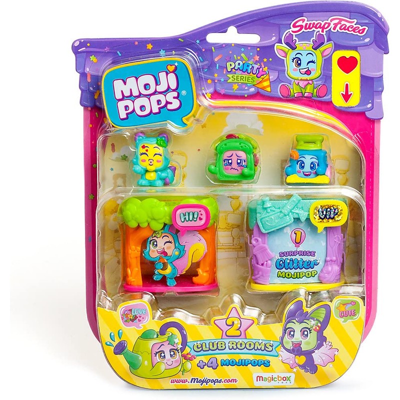 MojiPops Party Blister Clubraum with 4 Characters (1 Glitter)