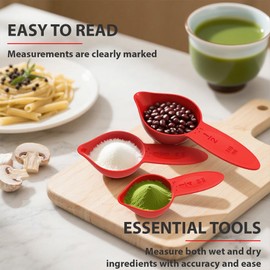 MAUJOY Braille Kitchen Measuring Cups (4-Piece) - Dual-Use for Braille Users & Sighted Individuals | Perfect for Baking, Cooking, Home & Science + Pet Food Measuring