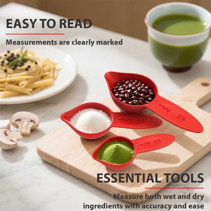 MAUJOY Braille Kitchen Measuring Cups (4-Piece) - Dual-Use for Braille