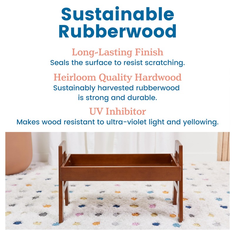 ECR4Kids Adjustable Stacking Shelf with Full Edge, Bookcase, Dark Walnut