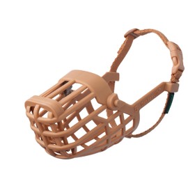 Baskerville Classic Basket Muzzle - Dog can Pant and Drink, Prevents Biting and Food Waste Scavenging, Strong TPR, Breathable Dog Training Muzzle for Long Nosed Medium to Large Dogs (Size 7)