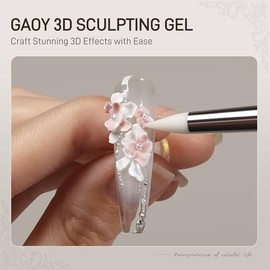 GAOY White 3D Sculpting Gel for Nail Art, 15g Solid Nail Gel Non-Sticky Hard for Carving Molding and Building