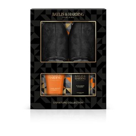 Baylis & Harding Black Pepper & Ginseng Men's Luxury Slipper Gift Set (Pack of 1) - Vegan Friendly
