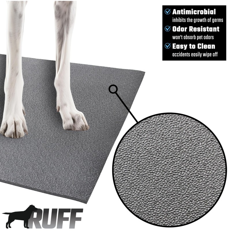 Uni Pro - Ruff Cushioned Dog Crate Mat, Black (Small)