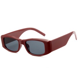 Cyxus Y2K Sunglasses Fashion Glasses Frame UV400 Protection for Travel Driving Fishing Golf 1550, red