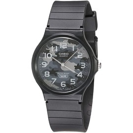 Casio MQ24-8CL Men's Casual Black Rubber Strap Grey Camo Dial 3-Hand Analog Watch