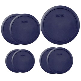 Pyrex Replacement Lids Set 7 Durable Blue Covers for Glass Storage Bowls