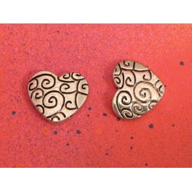 Unbranded 20 Hearts Swirl Bead Charms 2 Hole Strand Connectors Silver Charm Jewelry Making