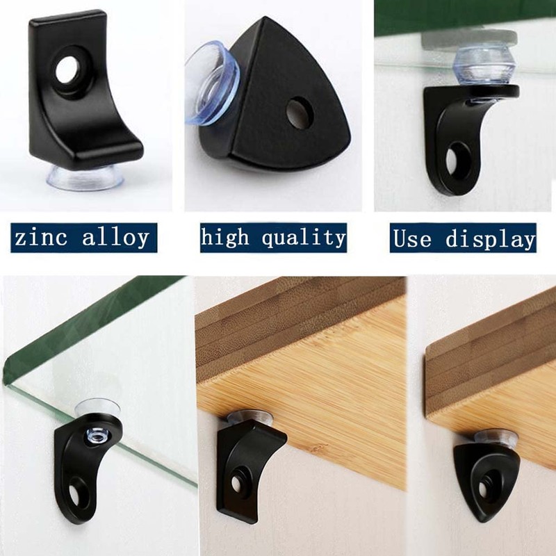 12 pcs Ounting Brace Fixing Glass Shelf Bracket Pegs ,with