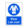 Wear lab coat - site safety signs - 1.2mm Rigid