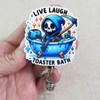 Live Laugh Toaster Bath: Funny Badge Reel for Nurses and