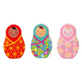 Rosa & Bo Woodlies Collectibles Set of 3 Wooden Character Toys for Toddlers 12+ Montessori Fantasy Little World Play (Rosa, Penny & Flo)