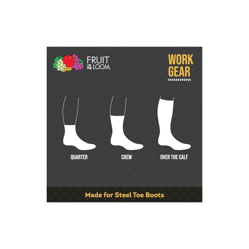 Fruit Of The Loom Men's 6 Pack Over The Calf