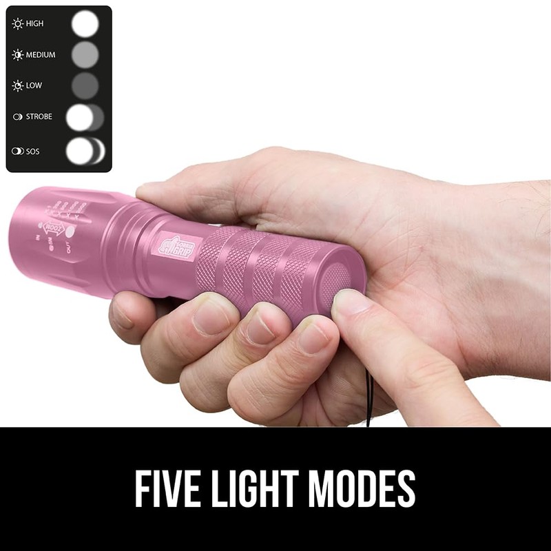 GORILLA GRIP Powerful LED 750 FT Water Resistant 5 Adjustable