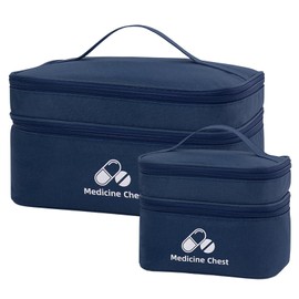 Dzmuero 2 Stück Erste Hilfe Tasche, Leere, Wasserdichte tragbare, große Kapazität, Medikamenten Aufbewahrung für Zuhause, Büro, Reisen, Wohnmobile, Modisch