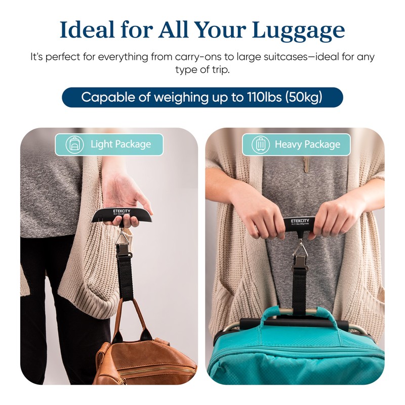 Etekcity Luggage Scale, Travel Essentials, Digital Suitcase Weight Scales for
