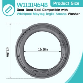 W11314648 W10897390 Door Boot Seal Compatible with Whirlpool Maytag Inglis Amana Washer, Replacement for 4931032 AP6835703 PS12711495 EAP12711495, WFW6620HC0 MHW5630HW0 WFW5620HW0 etc
