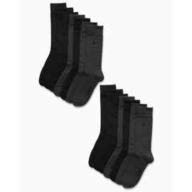 IZOD Men's Dress Socks - 14 Pack Lightweight Moisture-Wicking Stay Up Cuff Crew Socks - Dress Socks for Men (Sizes: 6-12.5), Grey Assorted, 6-12.5