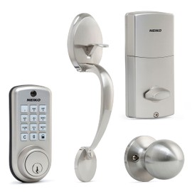 NEIKO 52906A Digital Door Lock, Keyless Entry Door Lock, Electronic Keypad, Front Door Combination, Stainless Steel & Zinc Alloy, Front Door Lock Set Keyless Entry with Deadbolt, Home Security, Office