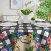 cusugbaso Easter Round Tablecloth 70 inches - Black Plaid Spring