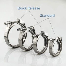 1.5 Inch Exhaust V Band Clamp 1.5" Stainless Steel V-Band Clamp Perfect For Turbo Downpipes Exhaust Systems 1.5in SS Vband For Performance Exhaust Pipes Downpipe Down Pipe