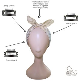 Stay There Headwear Classic Clip-in Bandana Style Headband, True Non-Slip, Clips into hair in three places (Tan, One Size)