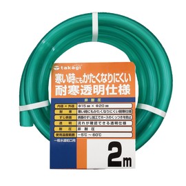 Takagi PH20015CD002TM Hose, Cold Resistant Soft Clear 6.9 x 7.8 ft (15 x 20 mm), 0.6 ft (2 m), Non-Pressure, Transparent, Cold Resistant