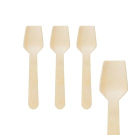 VEPATIM 200 Disposable Wooden Ice Cream Spoons 9.5 cm