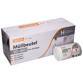 Deiss Bin Liners 50-60 Litres for Brabantia Touch Bin (Size H), Pack of 30