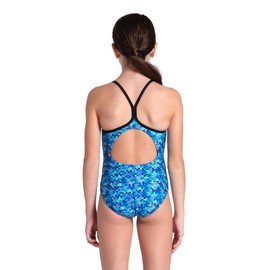 Arena Girls Pool Tiles Light Drop Back - Black/Blue Multi - Size 29