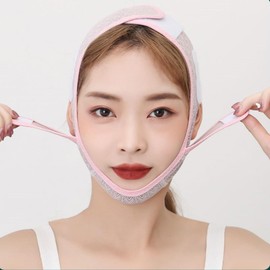 XTYAU Beauty Face Contouring Sleeping Mask Chin, Reusable V Line Lifting FacePiece,V Line Facial Masks, Face Strap Mask Chin Up Mask Face Double Visor Chin (Pink)
