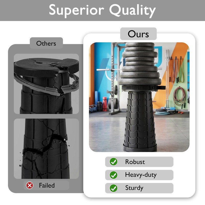 Collapsible Stool for Adults, Portable Folding Stool for Camping