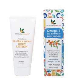 SeabuckWonders Organic Sea Buckthorn Body Lotion, Moisturizing Body Cream with Omega 3,6,7,9, Protects, Soothes Sensitive, Dry Skin, For All Skin Types, 6 Fl Oz