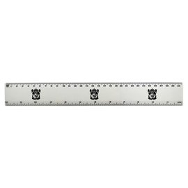 'Welsh Corgi Wearing Crown' 30cm (12 Inch) White Plastic Ruler (RL00095376)