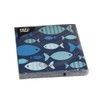 20 Servietten, 3-lagig, 1/4-Falz, 33 cm x 33 cm, "Blue Fish", Papstar 86371